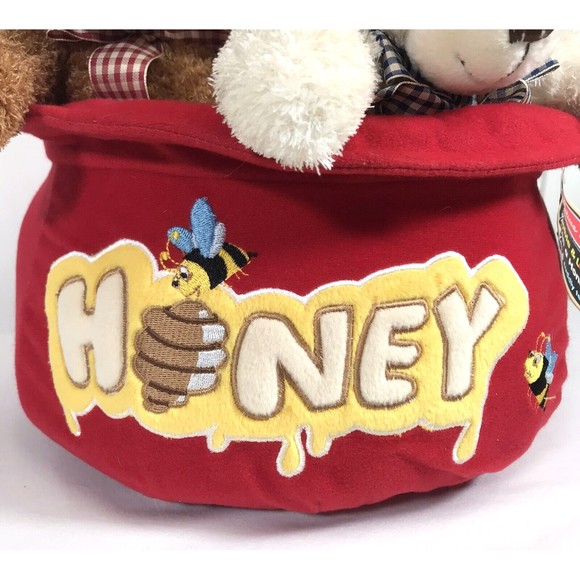 Melissa & Doug Bears in Honey Pot W/ Bees Stuffed Animal Plush Toy w/ Tags New - Picture 2 of 12